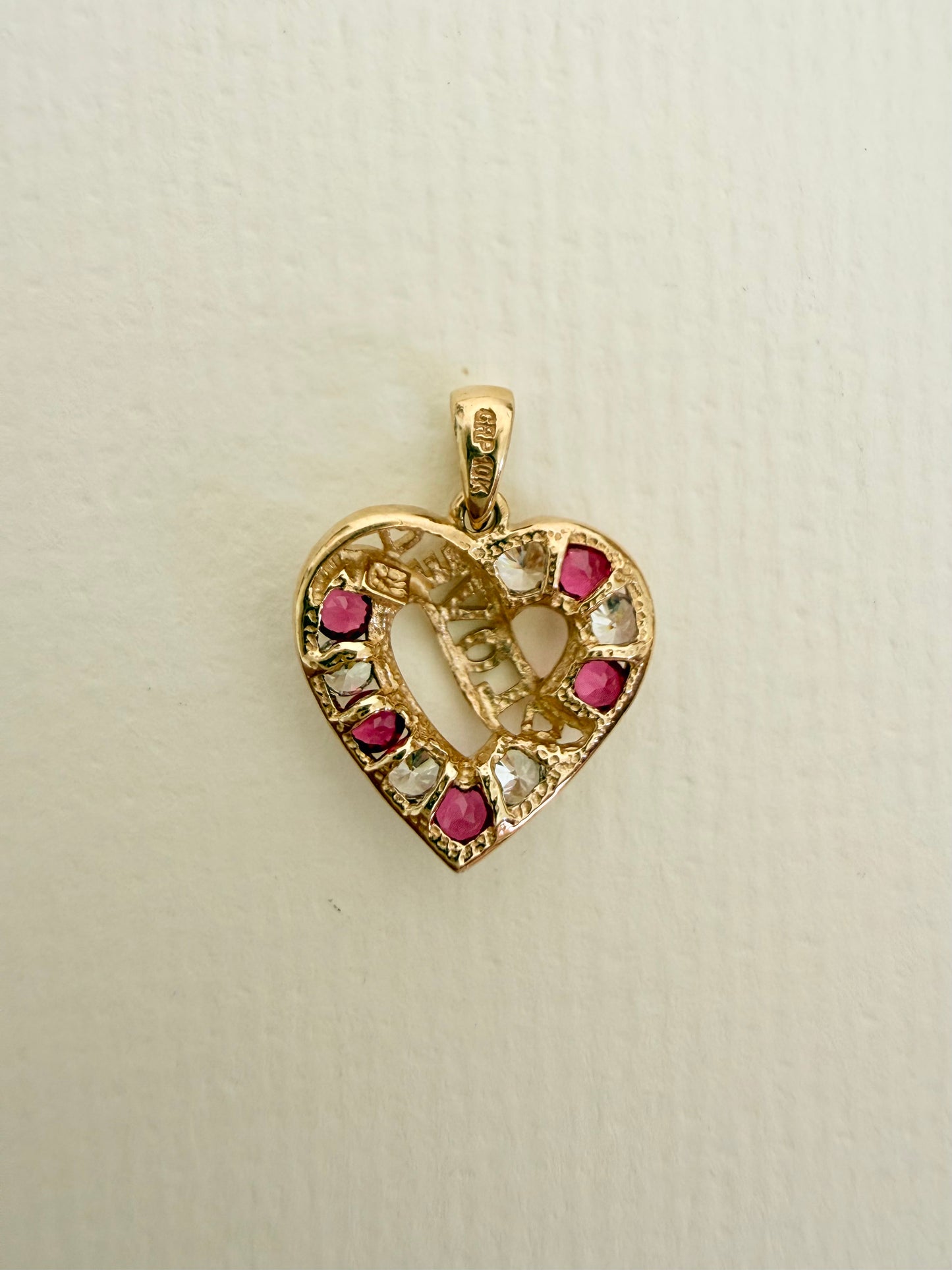 10k Ruby & Diamond Heart with “LOVE"