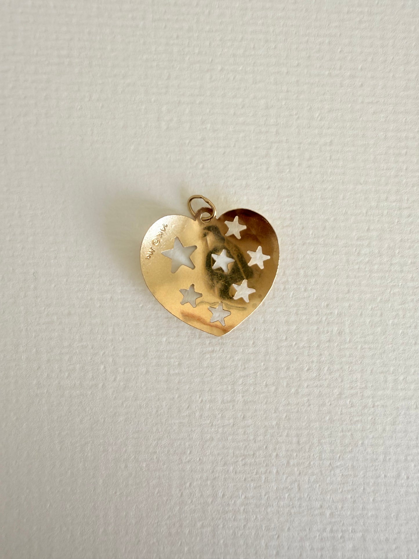 14k Michael Anthony Heart with Cut-out stars