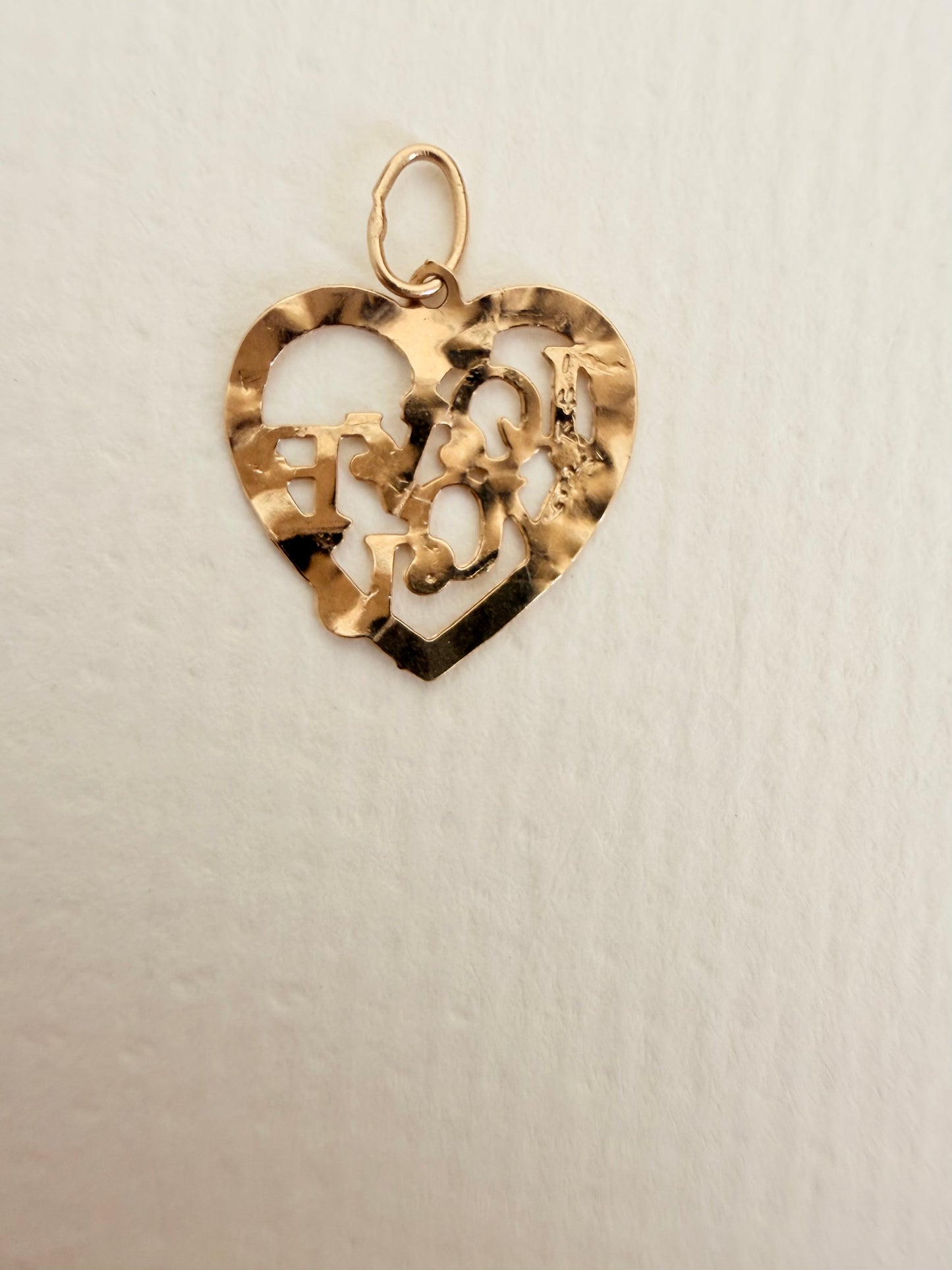 14k Dainty "I LOVE YOU" Heart Charm