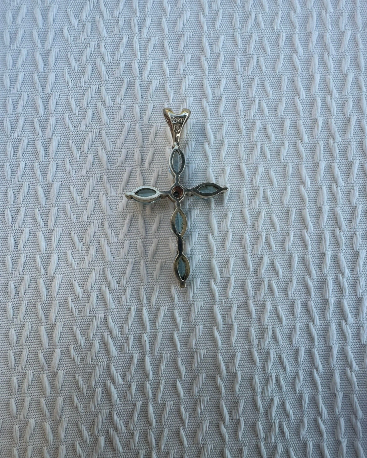 10k vintage Blue Topaz Cross