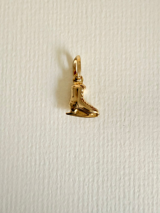 14k Vintage Puffy Ice Skates Charm