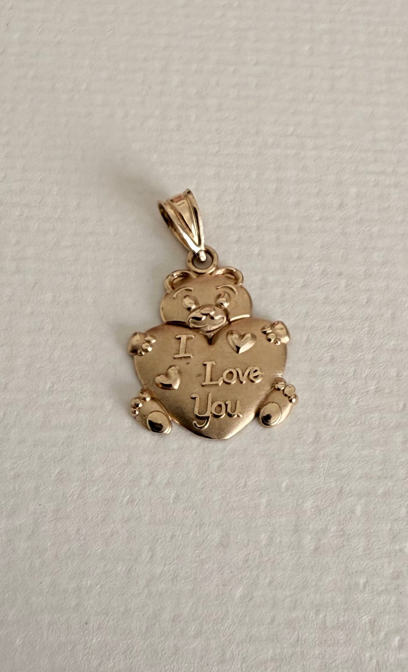 14k Vintage “I Love You” Teddy Heart