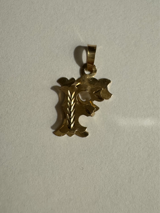 Vintage 3D 14k “F” Initial