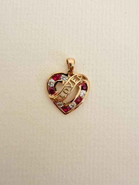 10k Ruby & Diamond Heart with “LOVE"
