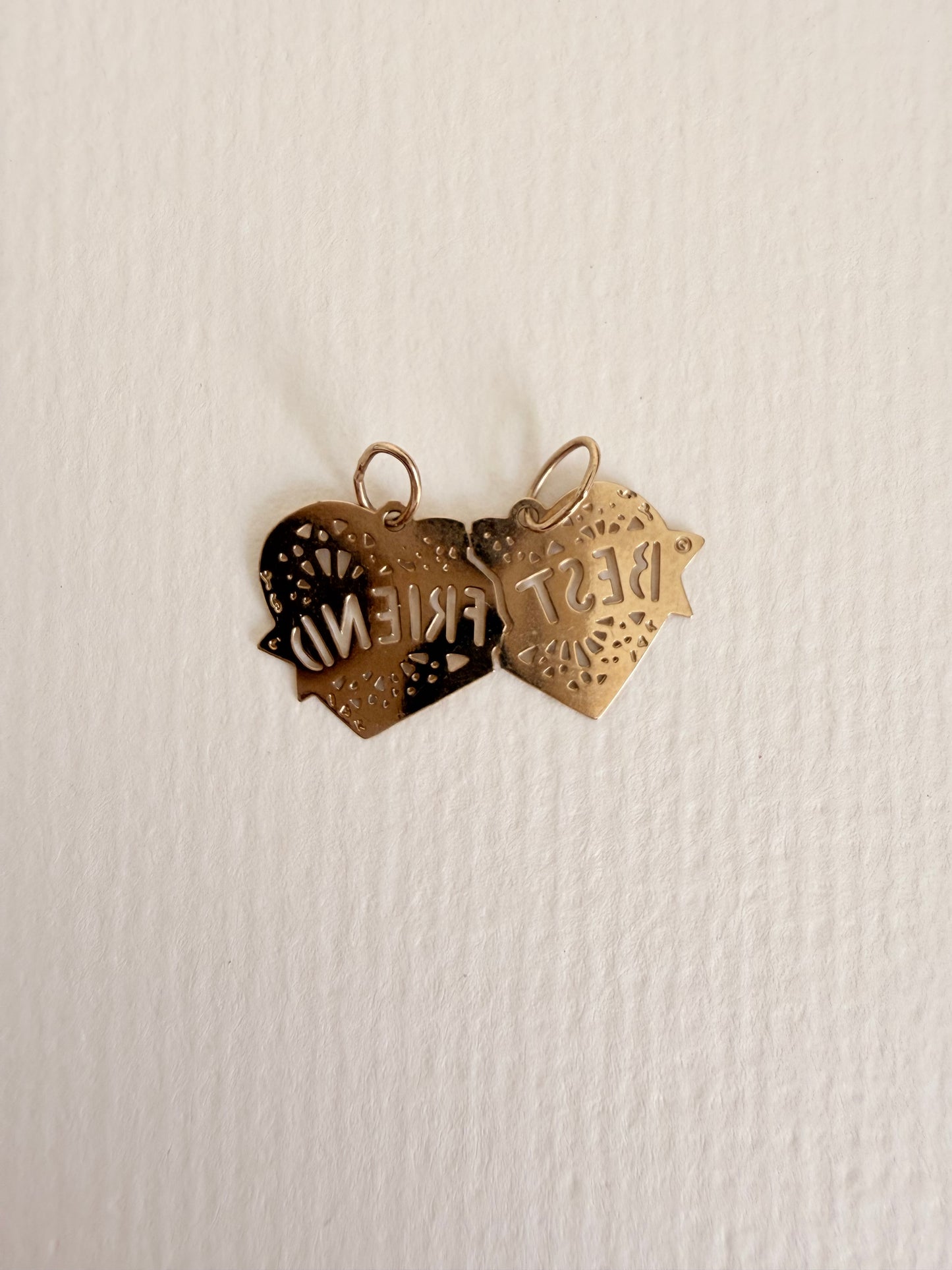 14k “Best Friends” breakable Heart 2 in 1