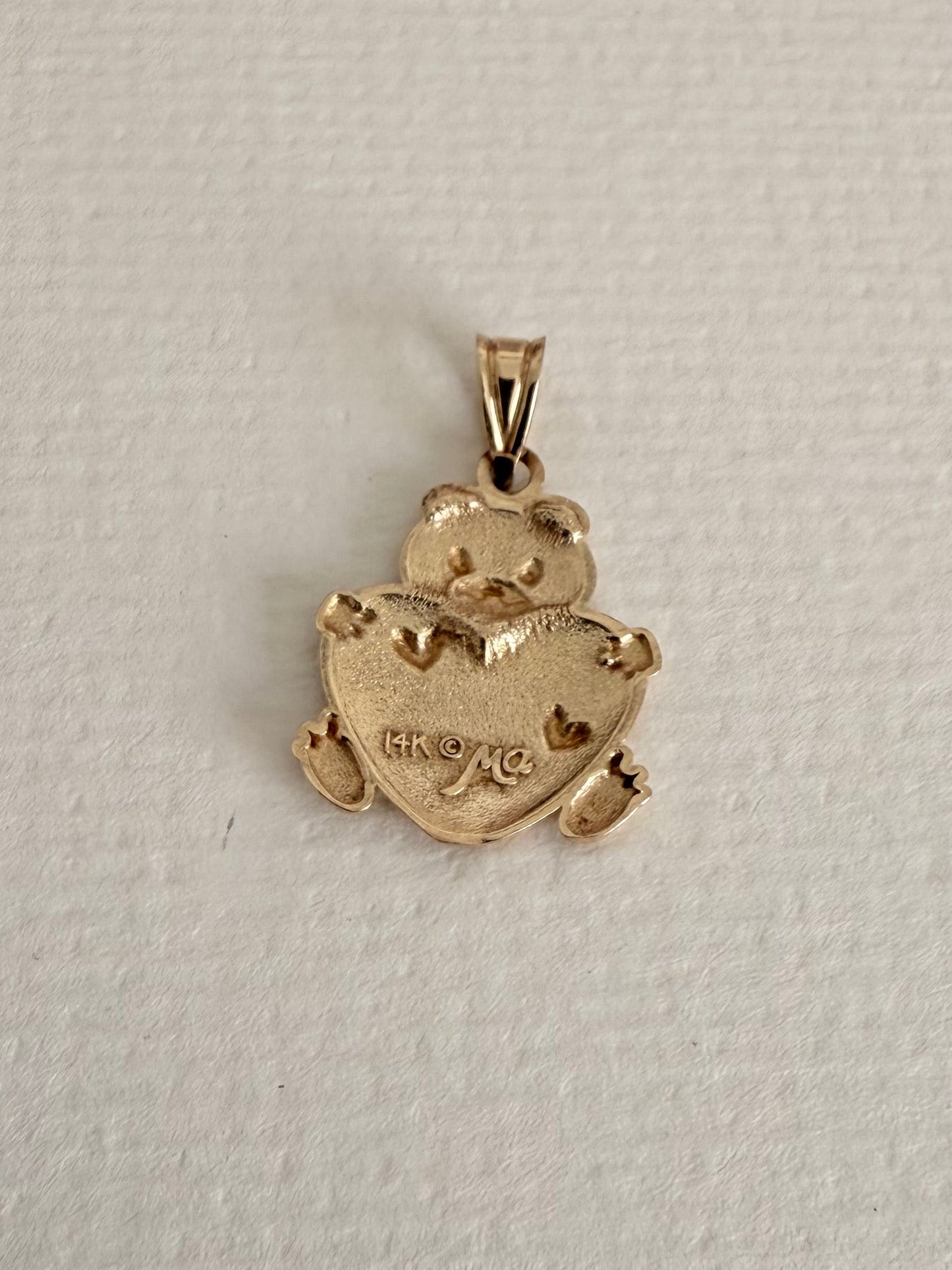 14k Vintage “I Love You” Teddy Heart