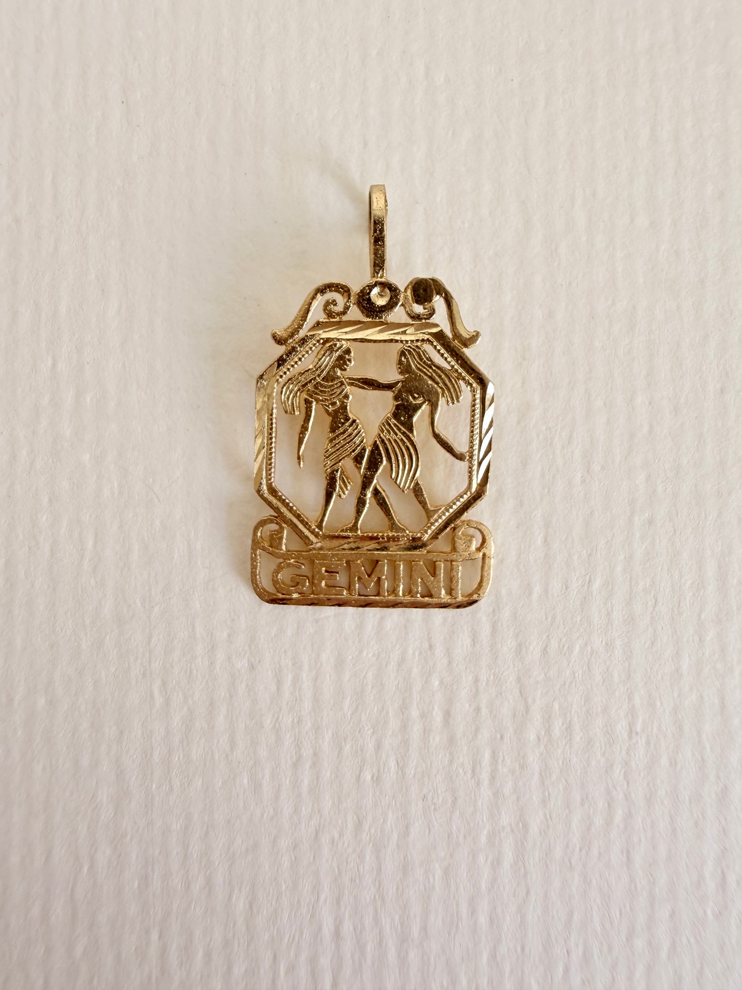 14k Gemini Zodiac Charm