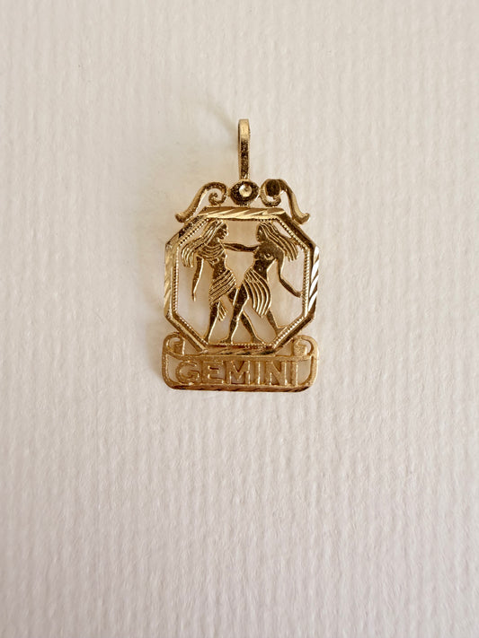 14k Gemini Zodiac Charm