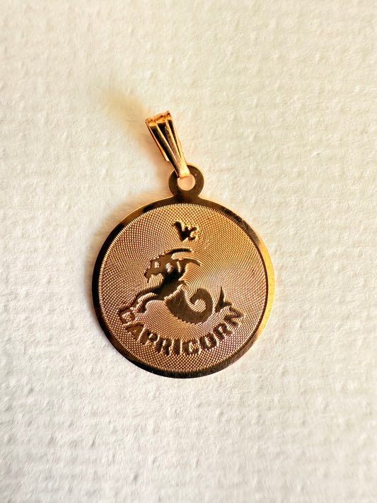 14k  Capricorn Medallion