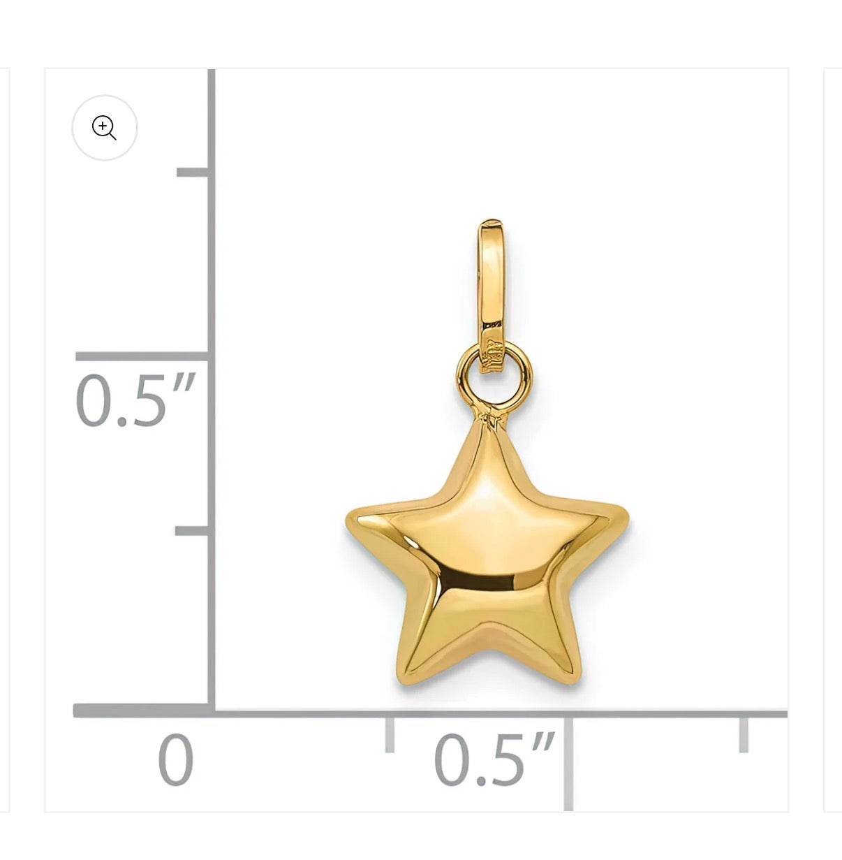 14K Large Puffy Star Charm