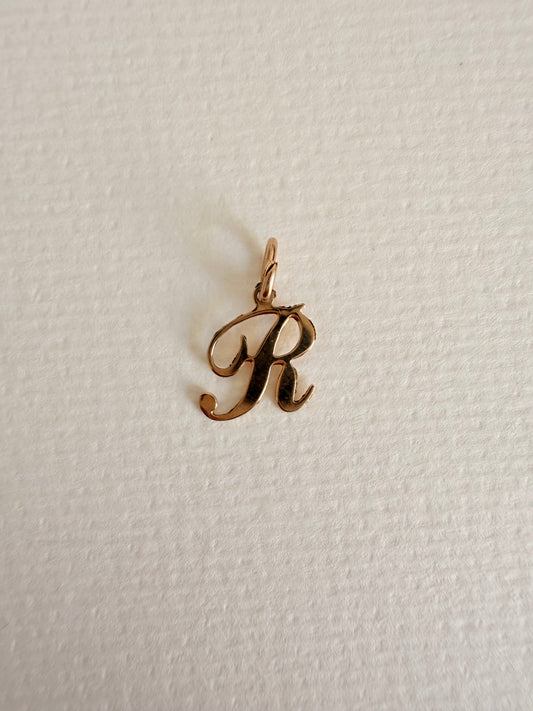 14k Cursive “R” Pendant