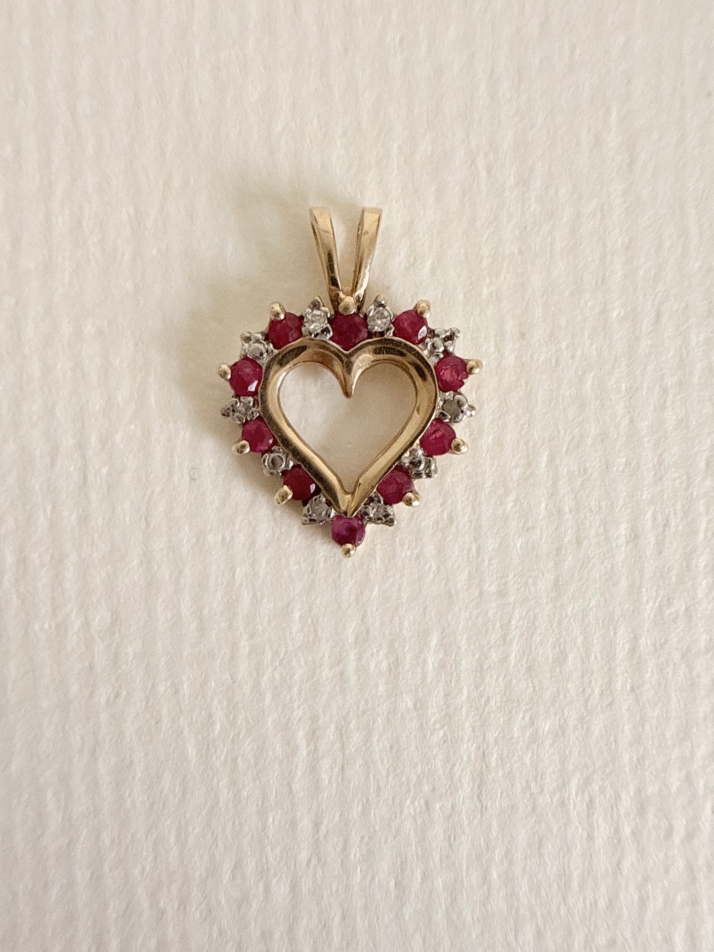 10k Ruby & Diamond Heart