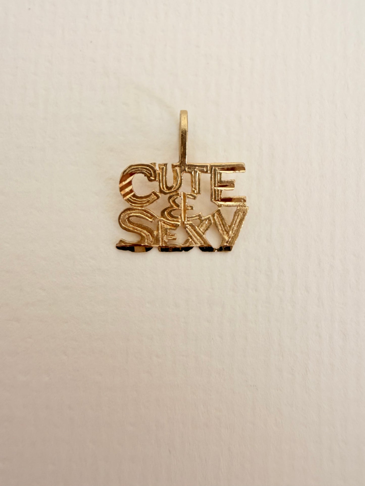 14K Solid Gold "Cute & Sexy" Charm
