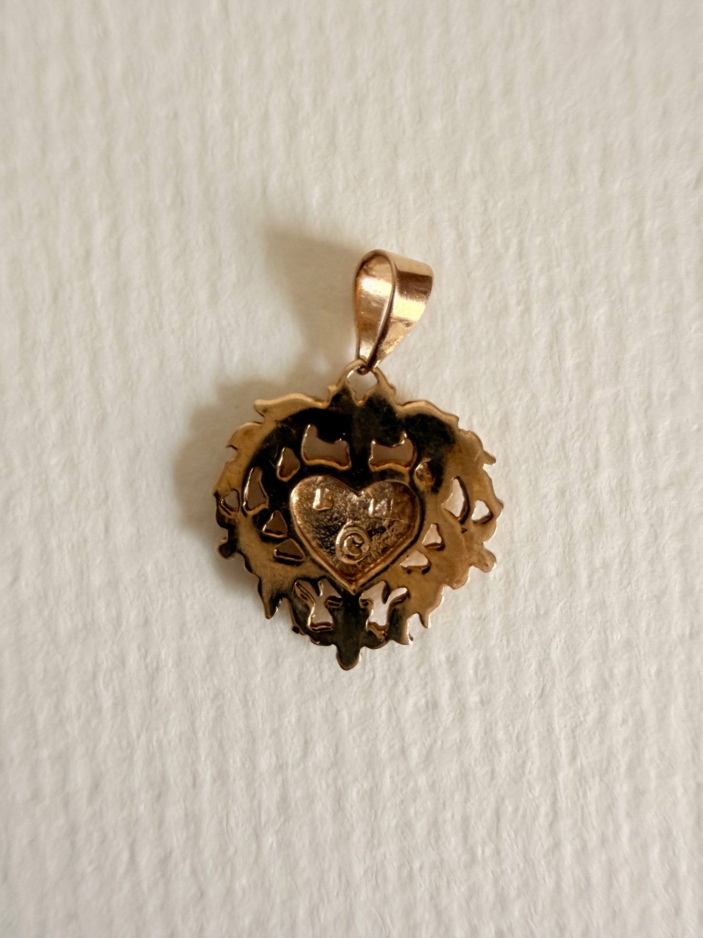 14k Vintage Hawaiian J initial floral Charm