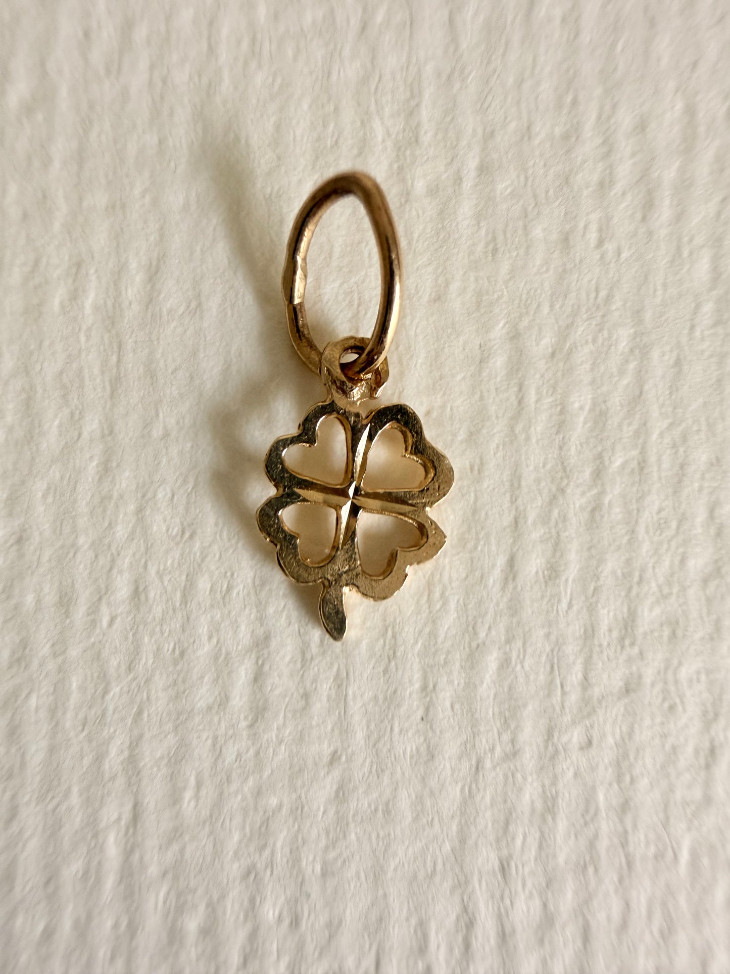14k Small Dainty Four Leaf Clover