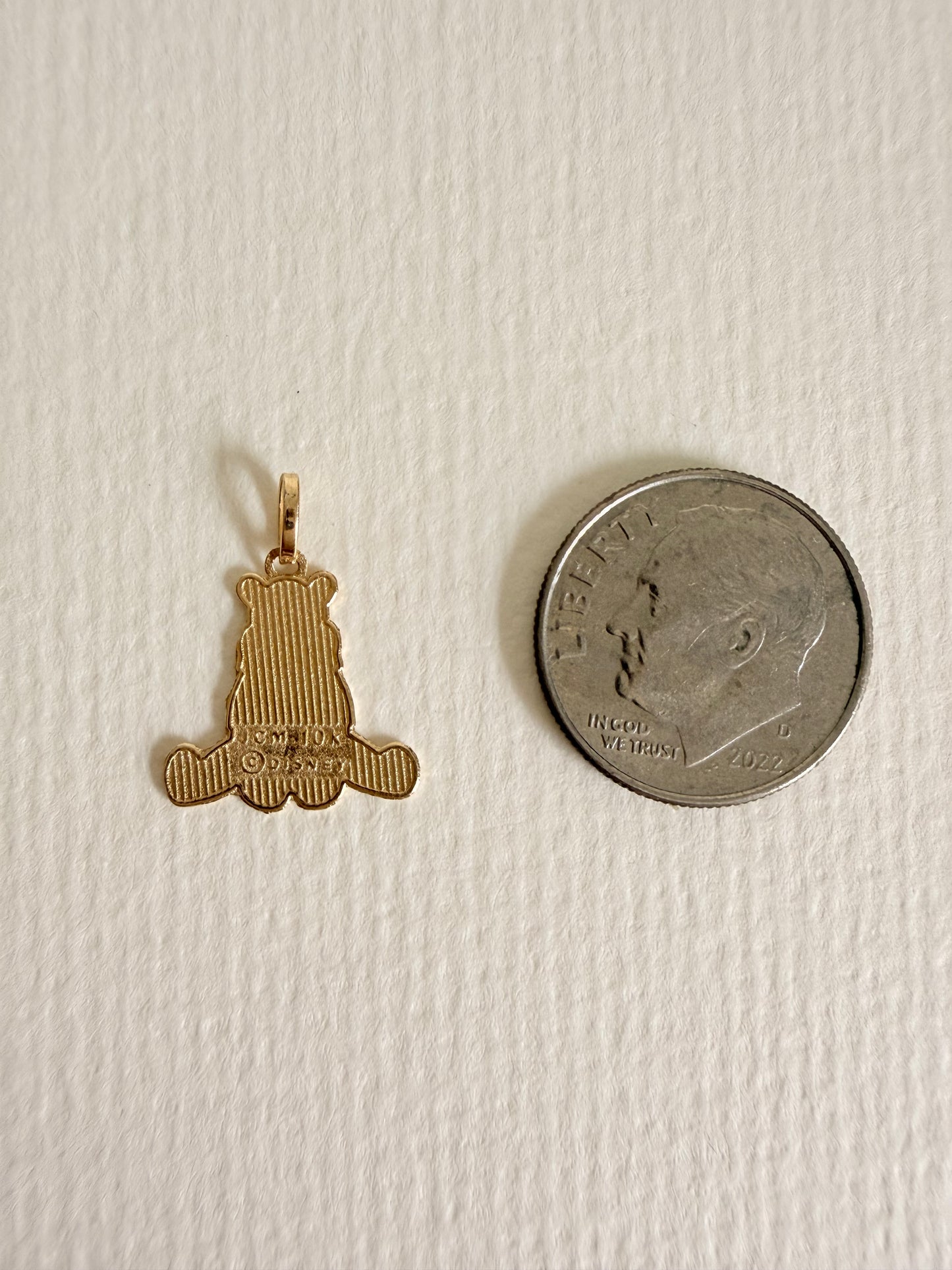 10K Vintage Pooh Bear Charm
