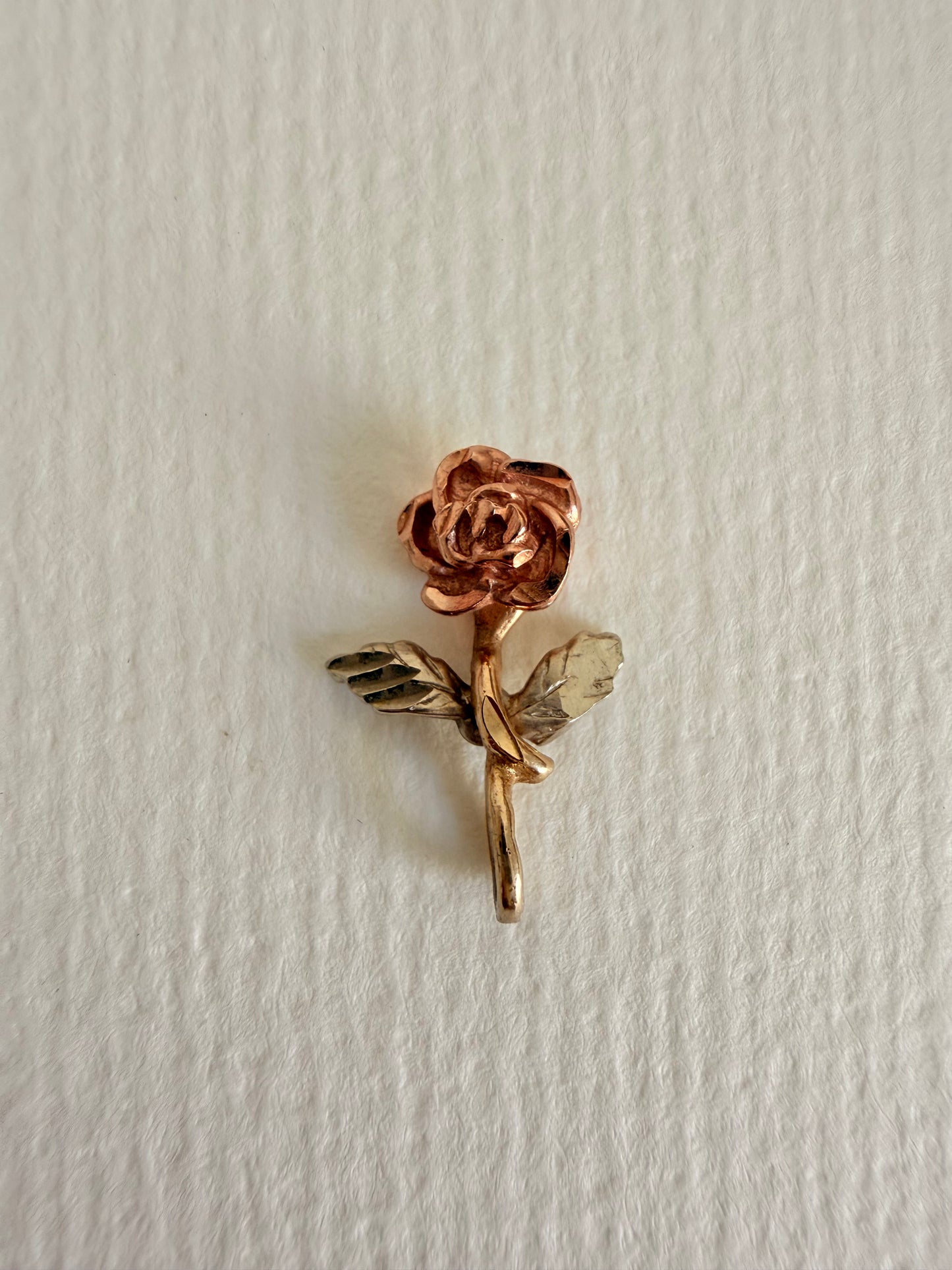14k Tri colored Upside down Rose