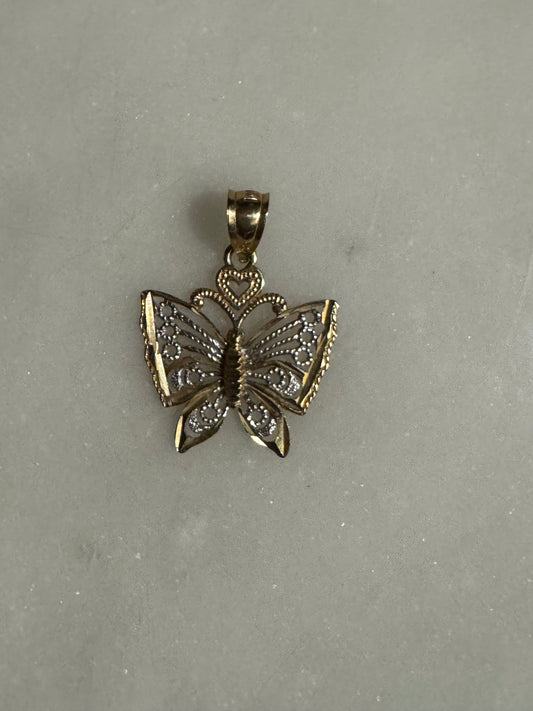 10k Vintage Two Toned Butterfly