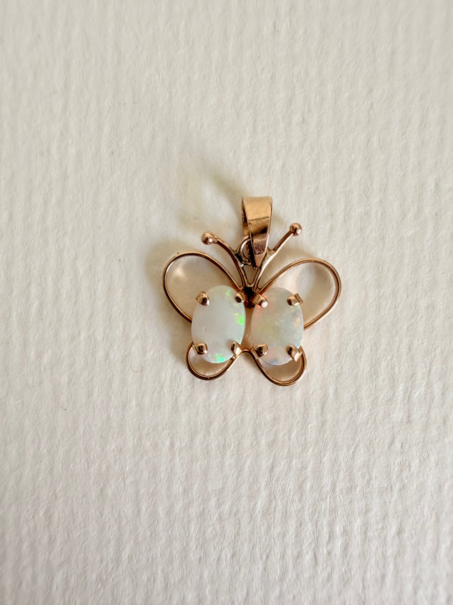 14k Vintage double Opal Butterfly