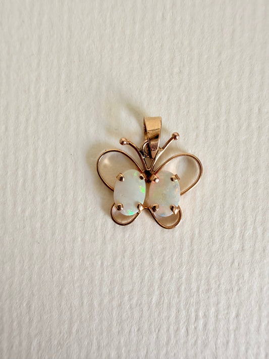 14k Vintage double Opal Butterfly