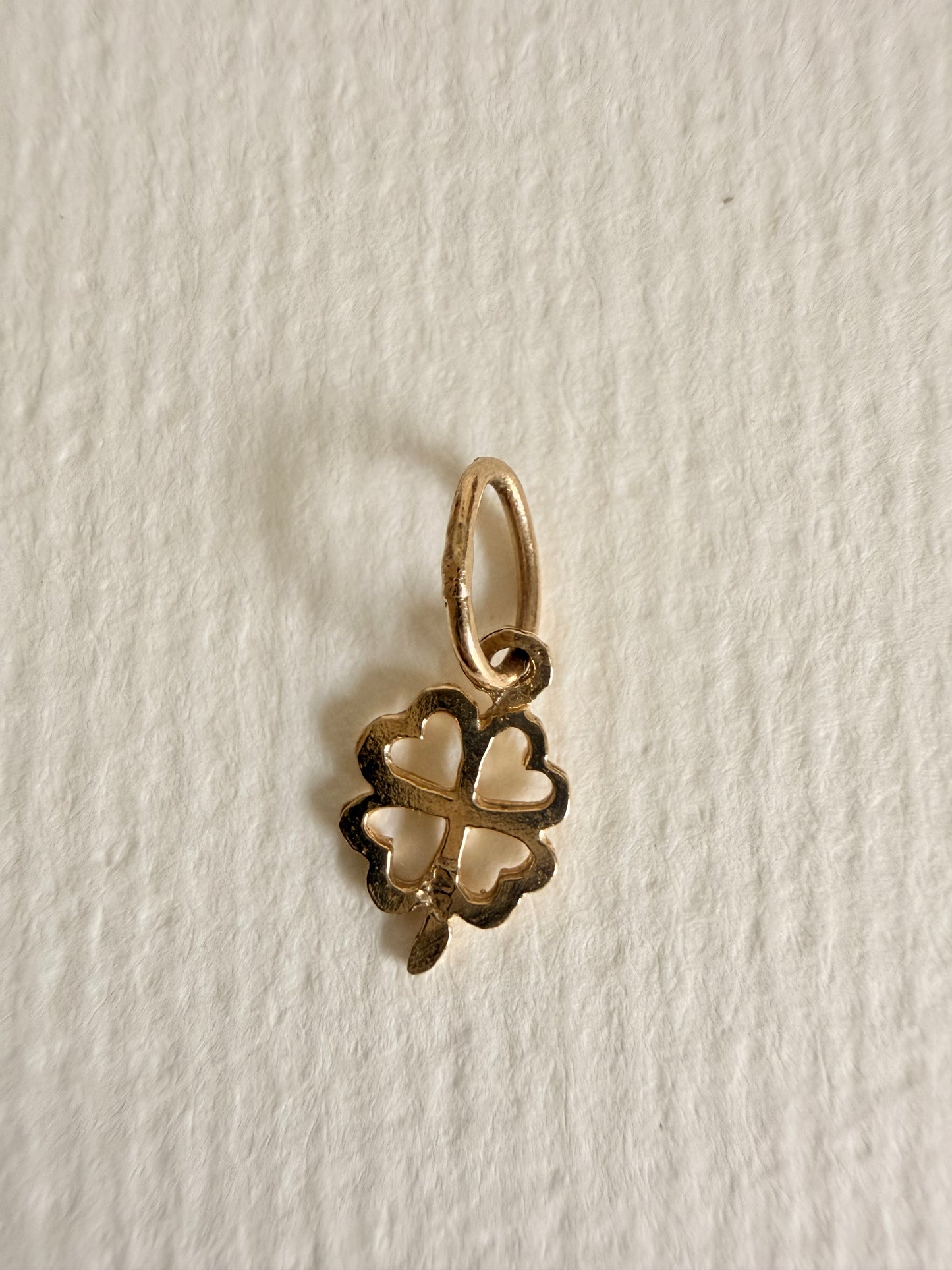 14k Small Dainty Four Leaf Clover