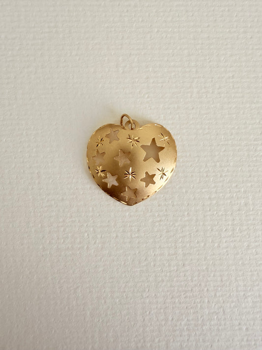 14k Michael Anthony Heart with Cut-out stars