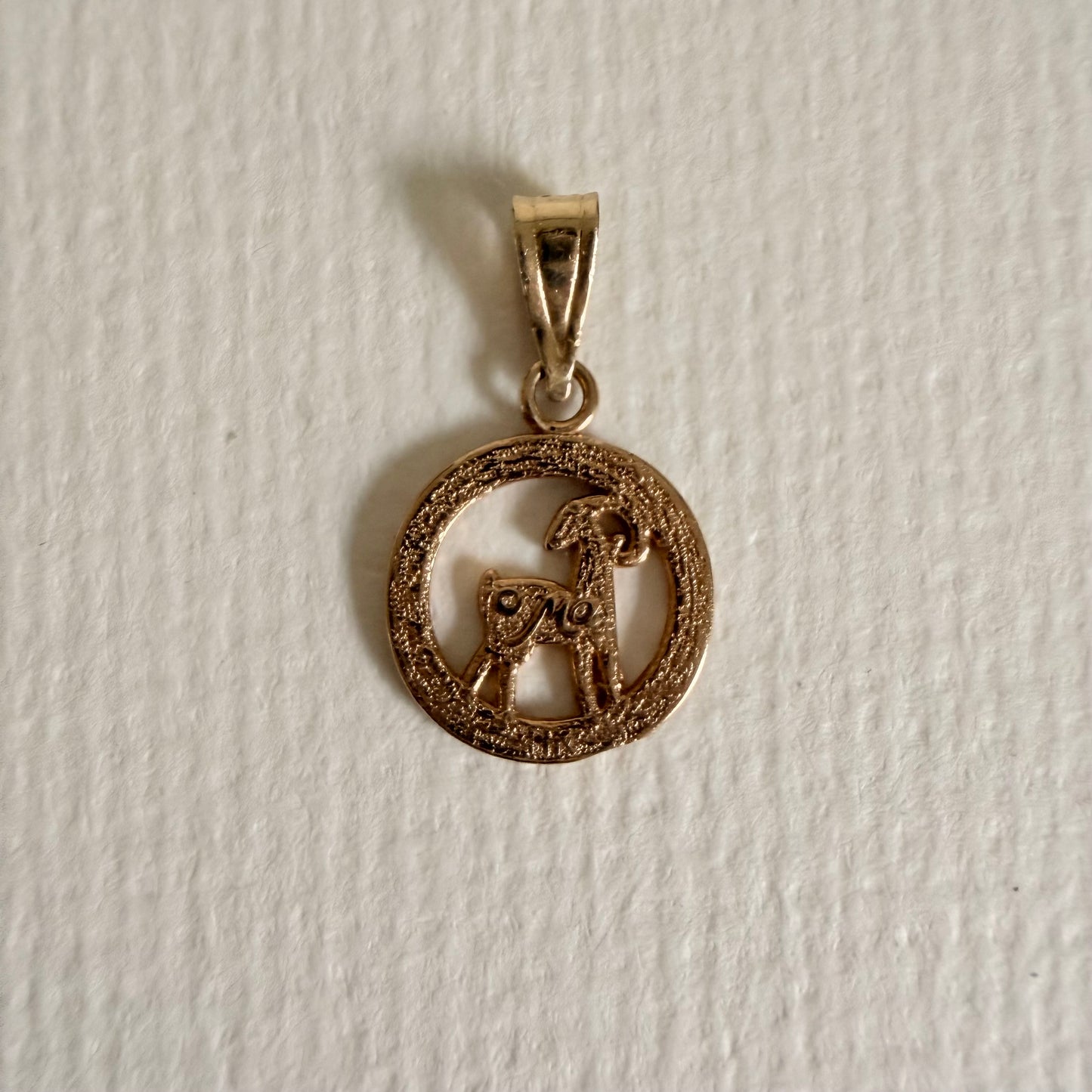 14k Vintage Aries cut out Zodiac